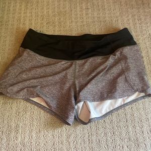 Lululemon 4 inch grey speed up shorts size 8